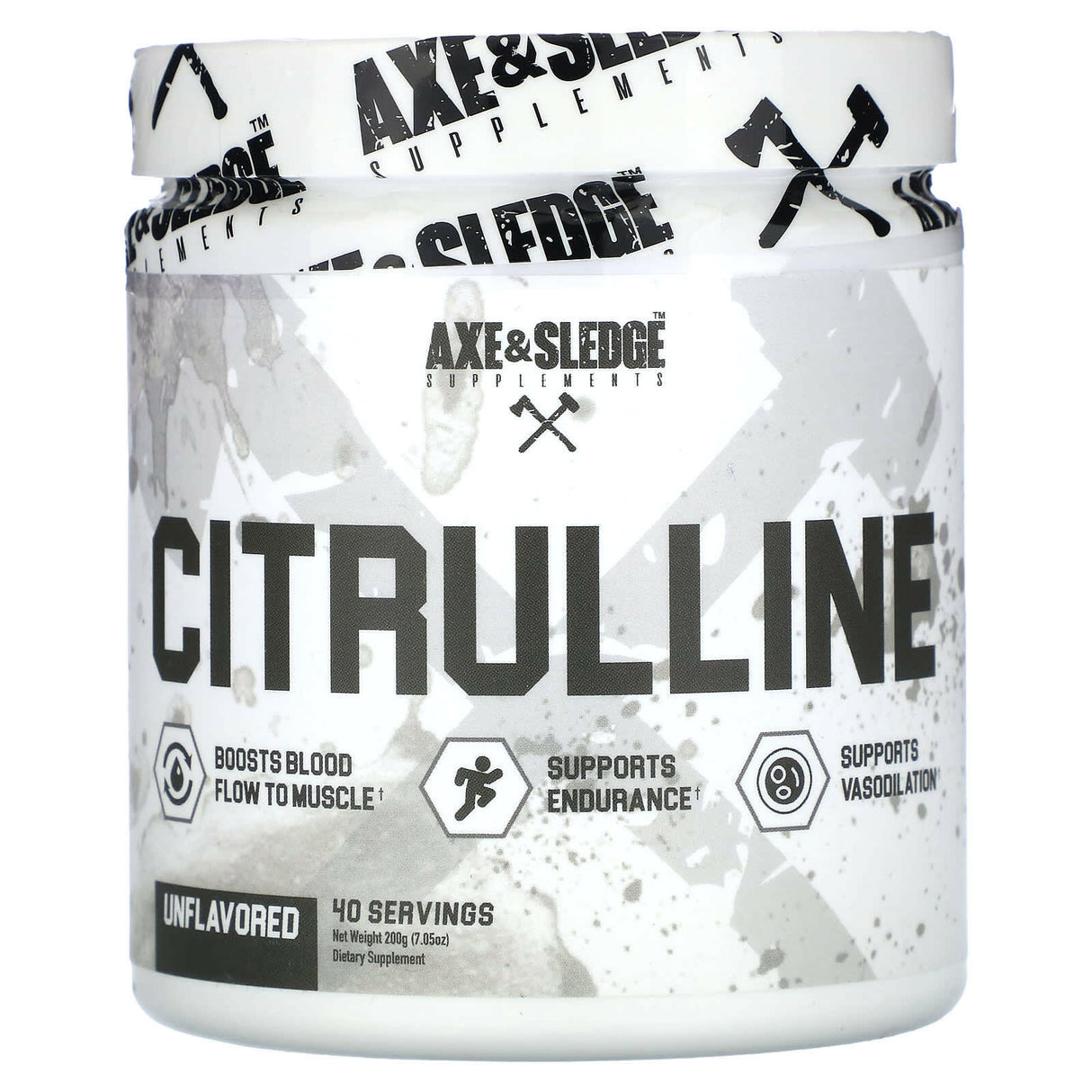 Axe & Sledge Supplements, Basics, Citrulline, Unflavored, 7.05 oz (200 g) - Supply Center USA