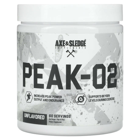 Axe & Sledge Supplements, Basics, Peak-02, Unflavored, 4.23 oz (120 g) - Supply Center USA