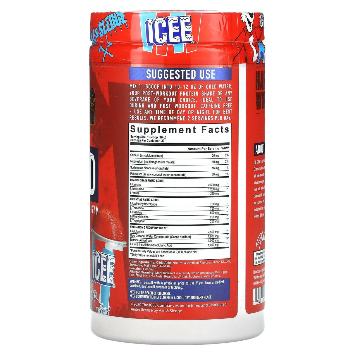 Axe & Sledge Supplements, The Grind, EAAS + Hydration, Icee Cherry, 16.93 oz (480 g) - Supply Center USA