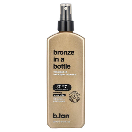 b.tan, Bronze In A Bottle, Bronzing Spray lotion, SPF 7, 8.45 fl oz (250 ml) - Supply Center USA