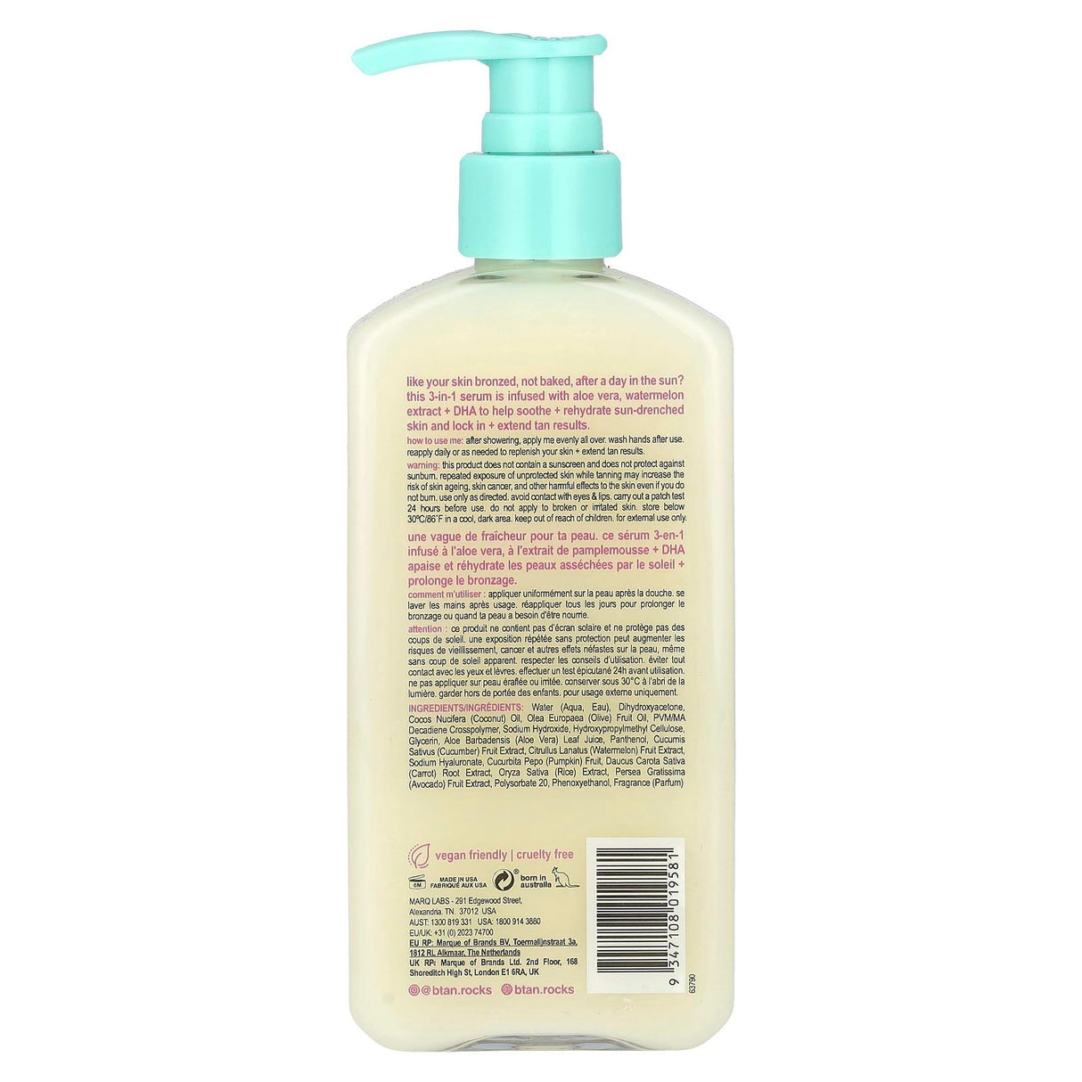 b.tan, Bronzed Not Baked, Tan Boosting, 3-in-1 Hydra Serum , 8 fl oz (237 ml) - Supply Center USA