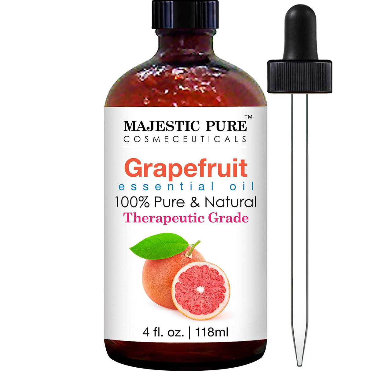 Majestic Pure Lavender Essential Oil with Glass Dropper | 100% Pure and Natural Lavender Oil | Premium Grade Essential Oils for Diffusers, Skin, Aromatherapy, Massage | 4 Fl Oz