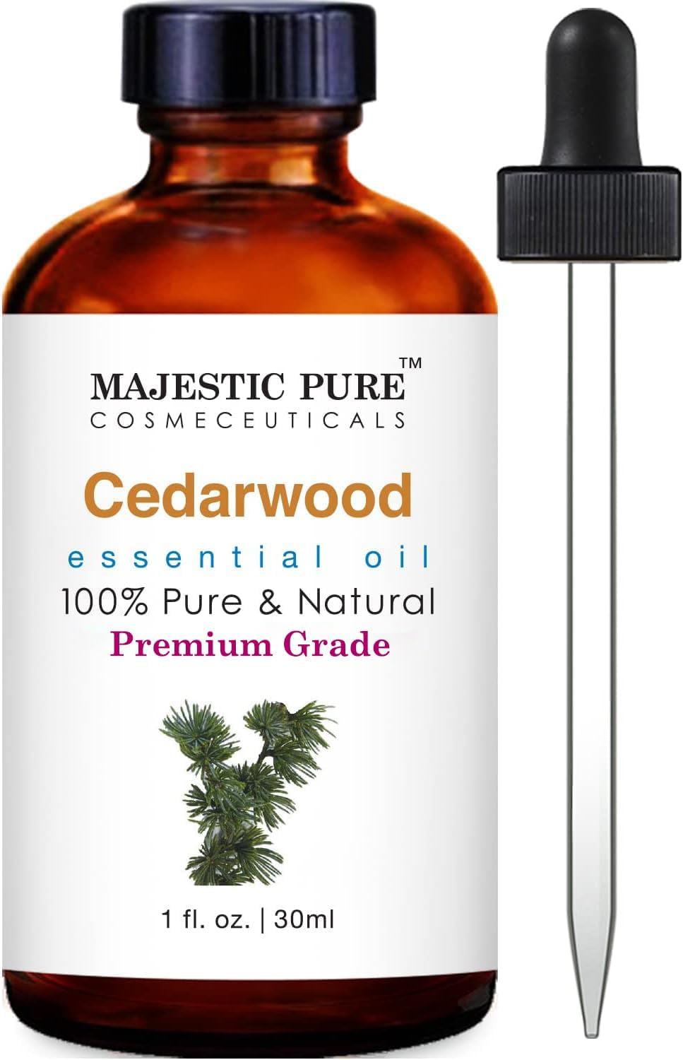 Majestic Pure Lavender Essential Oil with Glass Dropper | 100% Pure and Natural Lavender Oil | Premium Grade Essential Oils for Diffusers, Skin, Aromatherapy, Massage | 4 Fl Oz