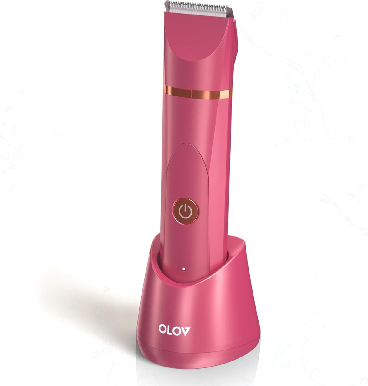 OLOV Electric Body Hair Trimmer - Groin Trimmer for Men - Bikini Trimmer Women - Wet/Dry Shaver Groomer, Replaceable Ceramic Blade Heads, USB Recharge Dock, Waterproof Hygiene Razor,Black
