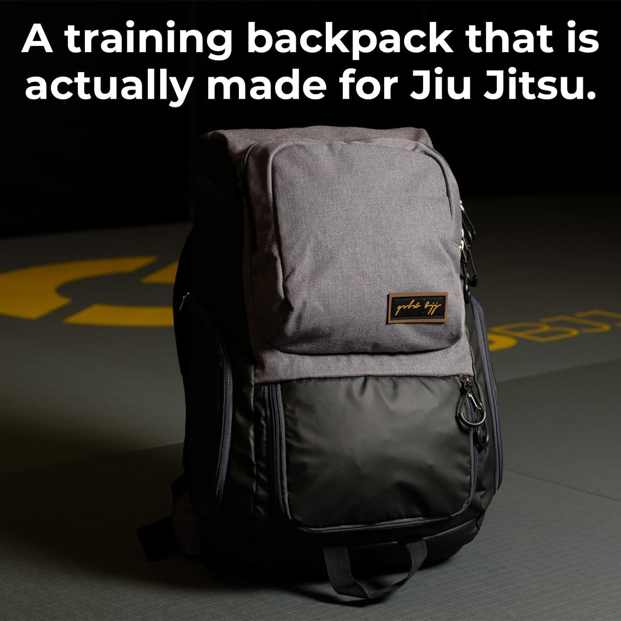 Gold BJJ Jiu Jitsu Backpack - Heavy Duty Gym Bag with Waterproof Gi Pocket
