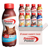 Premier Protein, Protein Shake, 8 Flavor Variety Pack, 30G Protein, 1G Sugar, 24 Vitamins & Minerals, Nutrients to Support Immune Health 11.5 Fl Oz (8 Pack)