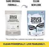 Molly'S Suds Dishwasher Pods | Clean Dishwasher Detergent, Cuts Grease & Rinses Clean (Residue-Free) for Sparkling Dishes | 60 Auto-Release Tabs (Unscented)