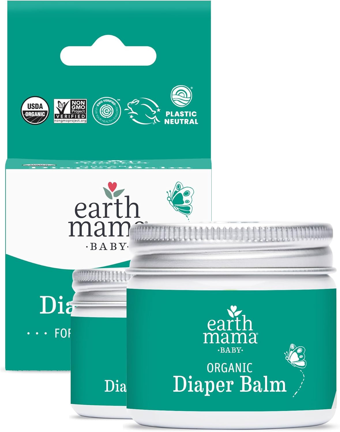 Earth Mama Organic Diaper Balm | Diaper Cream with Calendula | Calm Skin Baby Essentials for Diaper Bag |Multipurpose Baby Ointment, 2-Fluid Ounce