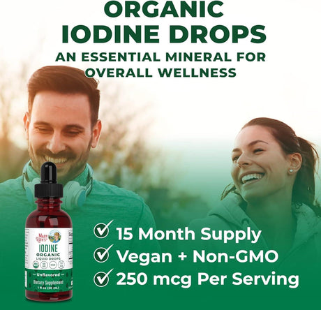 Maryruth Organics Potassium Iodide | Iodine Supplement | 1 Year Supply | Iodine Drops | USDA Organic | Nascent Iodine | Vegan | Packaging May Vary | 1 Fl Oz - Supply Center USA