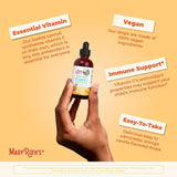 Maryruth Organics Vitamin C Drops | USDA Organic Vitamin C Liquid Drops for Adults | Men & Women | Vitamin for Immune Support & Overall Health | Vegan | Non-Gmo | Gluten Free | 30 Servings - Supply Center USA