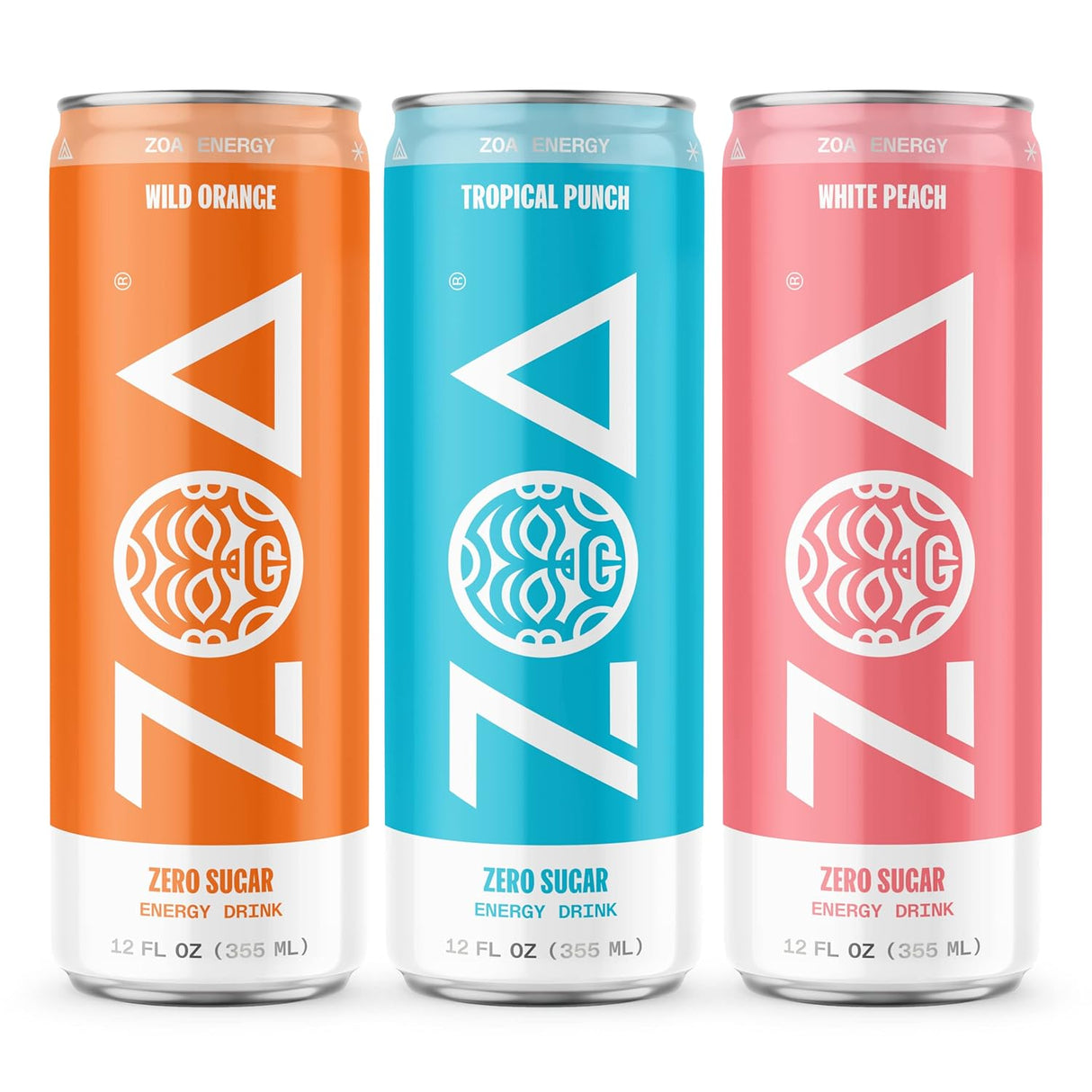 ZOA Zero Sugar Energy Drinks, Variety Pack - Sugar Free with Electrolytes, Healthy Vitamin C, Amino Acids, Essential B-Vitamins, and Caffeine from Green Tea - 12 Fl Oz (12-Pack)