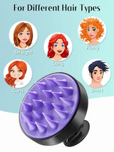 HEETA Shampoo Scalp Brush Massager Hair Growth, Scalp Scrubber with Soft Silicone Bristles for Hair Growth & Dandruff Removal, Hair Brush for Scalp Exfoliator, Black