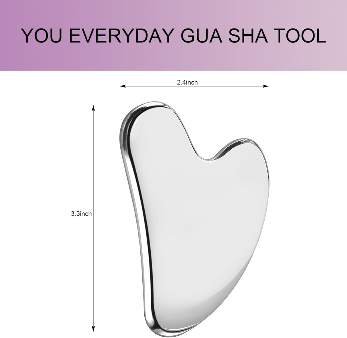Stainless Steel Gua Sha Facial Tool Metal Silver Guasha for Face Chin Jawline Sculpting Eyes Neck Body Tighten Skin Massage Care Gifts