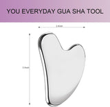 Stainless Steel Gua Sha Facial Tool Metal Silver Guasha for Face Chin Jawline Sculpting Eyes Neck Body Tighten Skin Massage Care Gifts