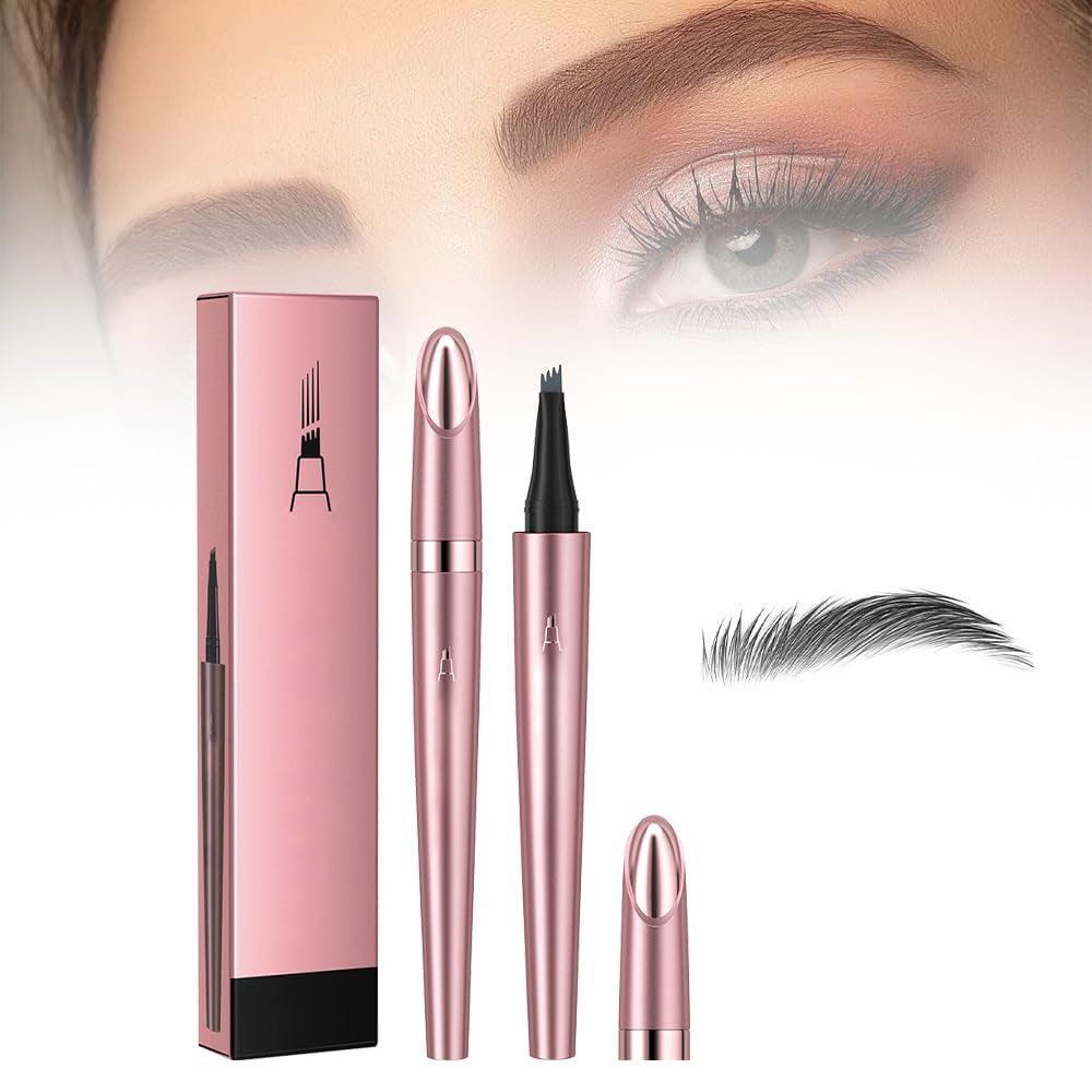 Eyebrow Tattoo Pencil 4 Fork Tip 3D Microblading, 2024 New Waterproof Eyebrow Pencil, Natural Makeup Fine Stroke Magic Eyebrow Pencil with 4 Micro-Fork Tip for Women (Dark Brown) - Supply Center USA