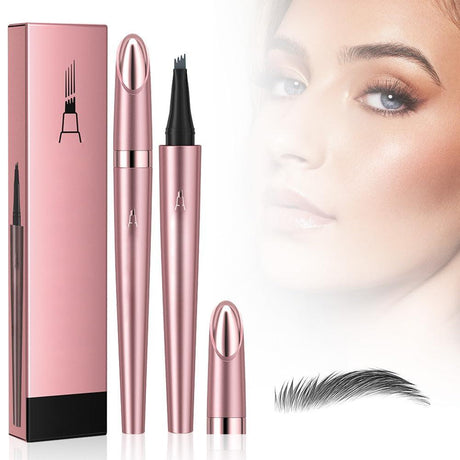 Eyebrow Microblading Pen, 2024 New Eyebrow Tattoo Pencil 4 Fork Tip 3D Microblading Eyebrow Pencil, Waterproof Natural Fine Stroke Magic Eyebrow Pencil for Women and Girl (Dark Brown) - Supply Center USA