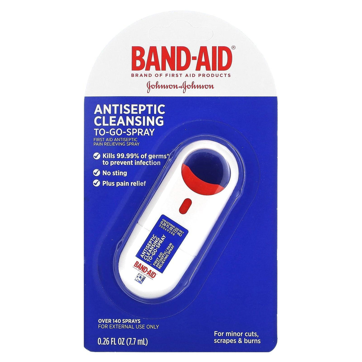 Band Aid, AntiSeptic Cleansing To-Go-Spray, 0.26 fl oz (7.7 ml) - Supply Center USA