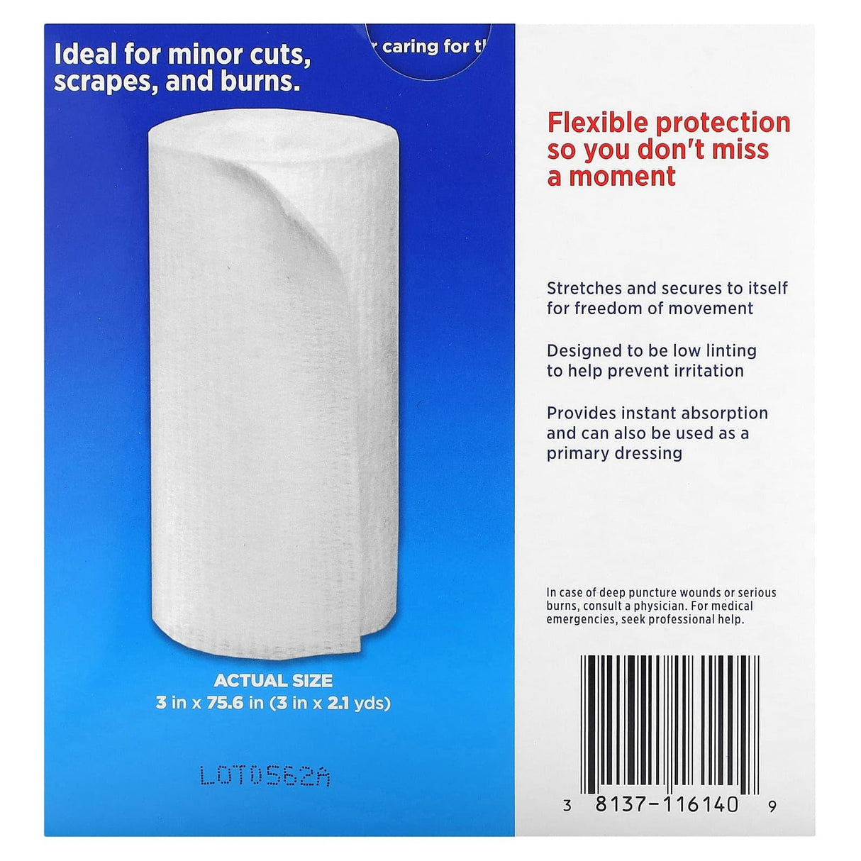 Band Aid, Flexible Rolled Gauze , 5 Rolls - Supply Center USA