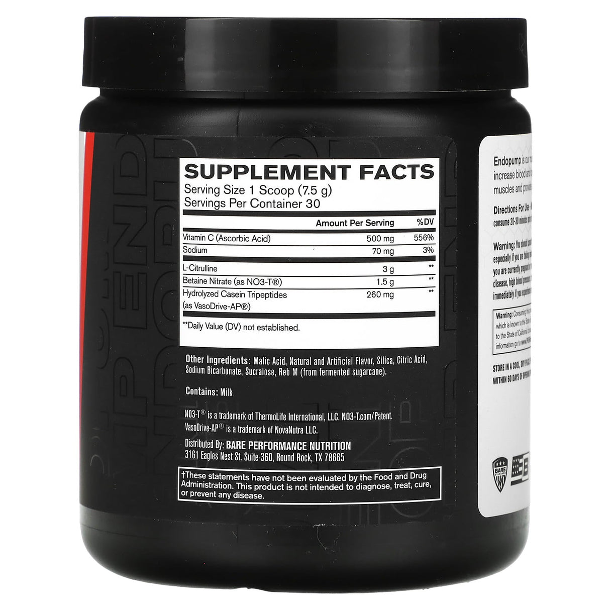 Bare Performance Nutrition, Endo Pump, Muscle Pump Enhancer, Sour Watermelon, 7.9 oz (225 g) - Supply Center USA