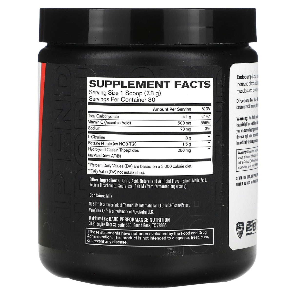 Bare Performance Nutrition, Endo Pump, Muscle Pump Enhancer, Sour Watermelon, 7.9 oz (225 g) - Supply Center USA