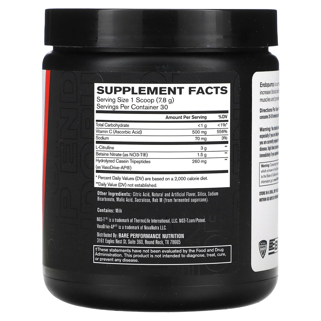 Bare Performance Nutrition, Endo Pump, Muscle Pump Enhancer, Sour Watermelon, 7.9 oz (225 g) - Supply Center USA