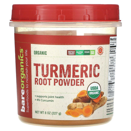 BareOrganics, Turmeric Root Powder, 8 oz (227 g) - Supply Center USA