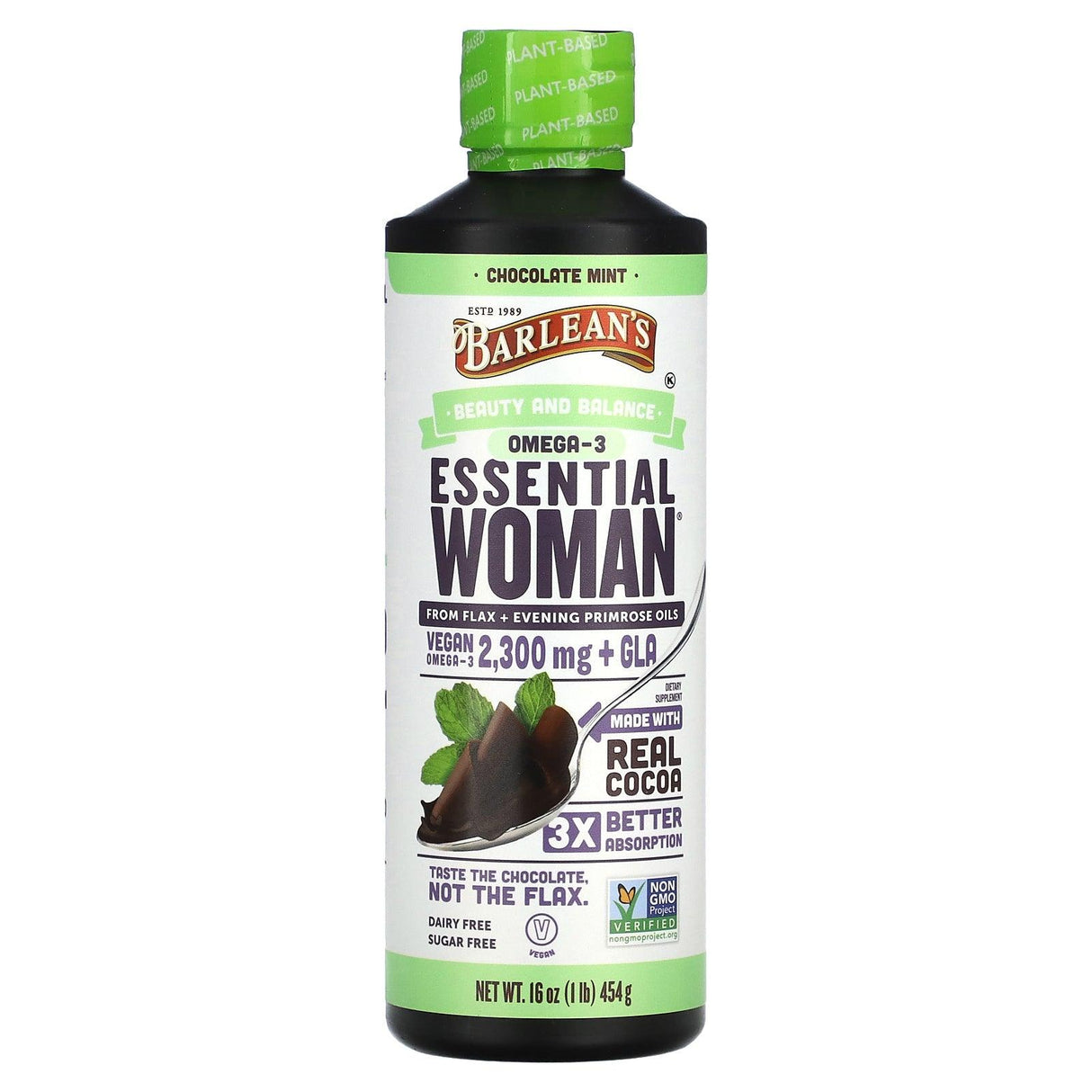 Barlean's, Omega-3 Essential Woman, Chocolate Mint, 16 oz (454 g) - Supply Center USA