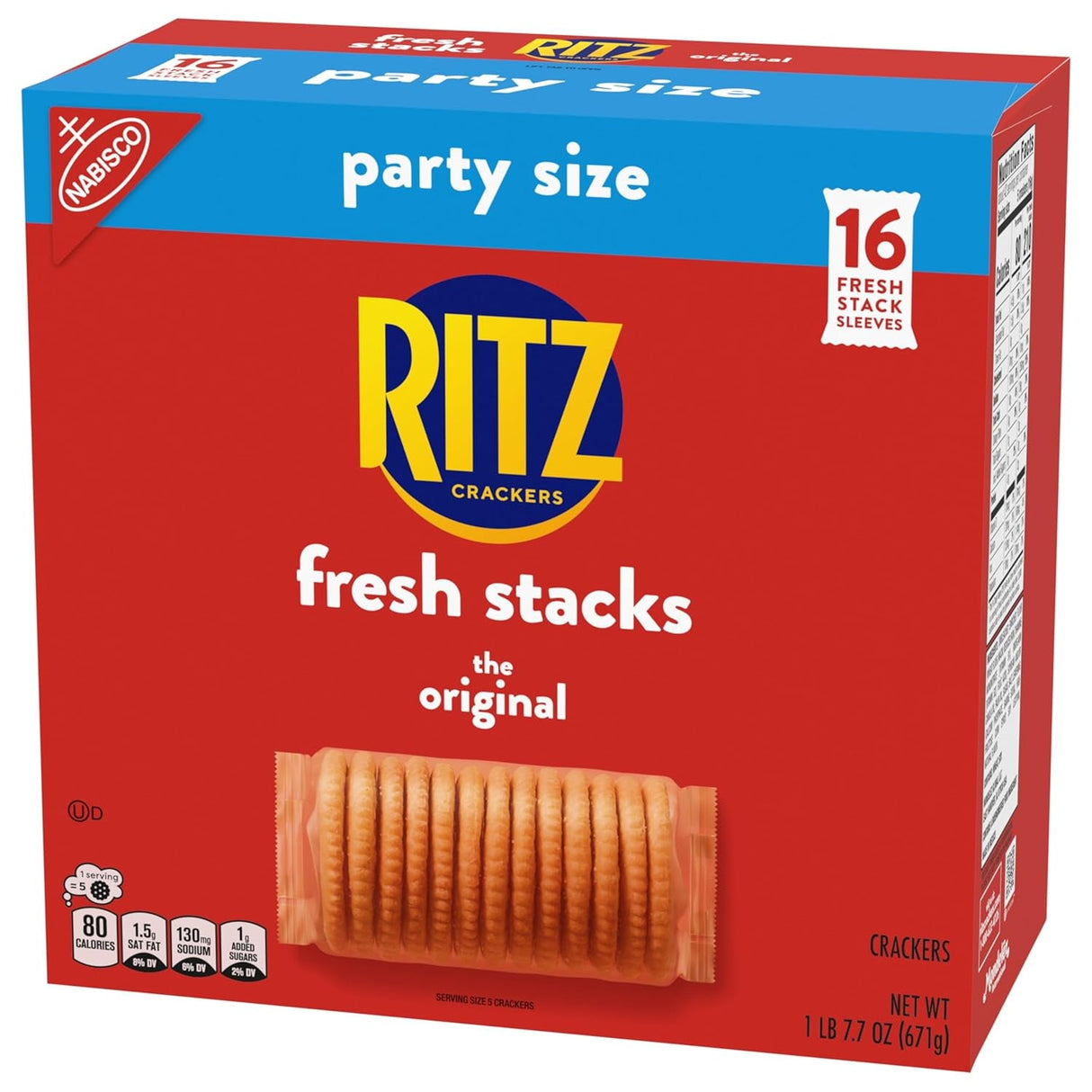 RITZ Fresh Stacks Original Crackers, Party Size, 23.7 Oz (16 Stacks)