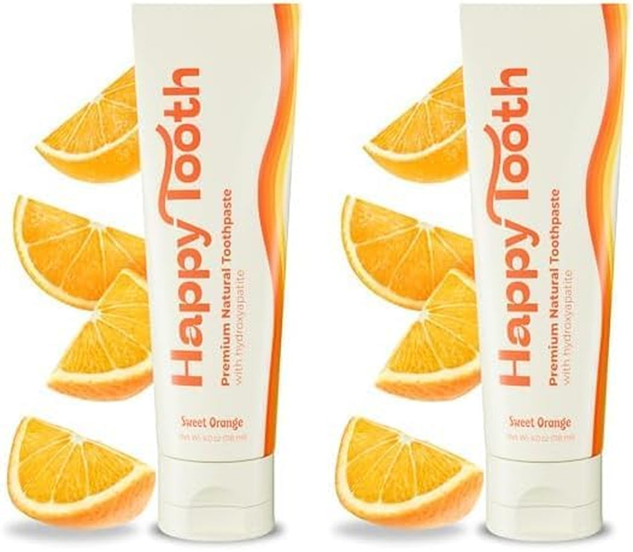 Happy Tooth Natural Hydroxyapatite Toothpaste - Fluoride Free, SLS Free - Whitening for Sensitive Teeth - Natural Ingredients - Dentist Formulated & Recommended - Adults & Kids - Vanilla Frosting