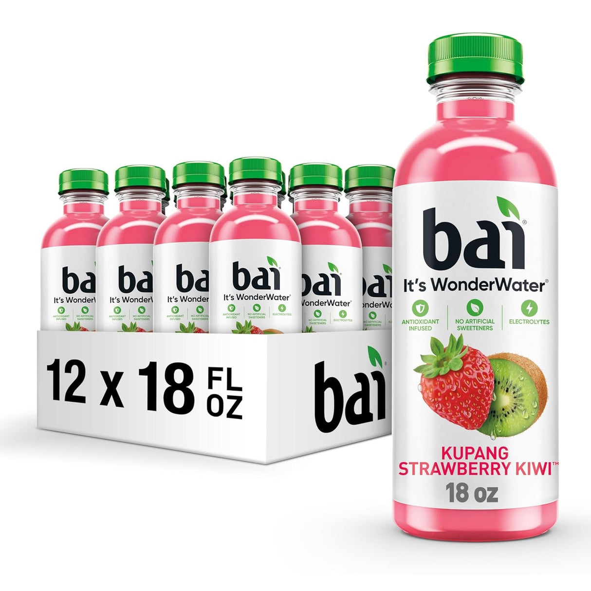 Bai Antioxidant Infused Water Beverage, Zambia Bing Cherry, with Vitamin C and No Artificial Sweeteners, 18 Fluid Ounce Bottle, 12 Pack