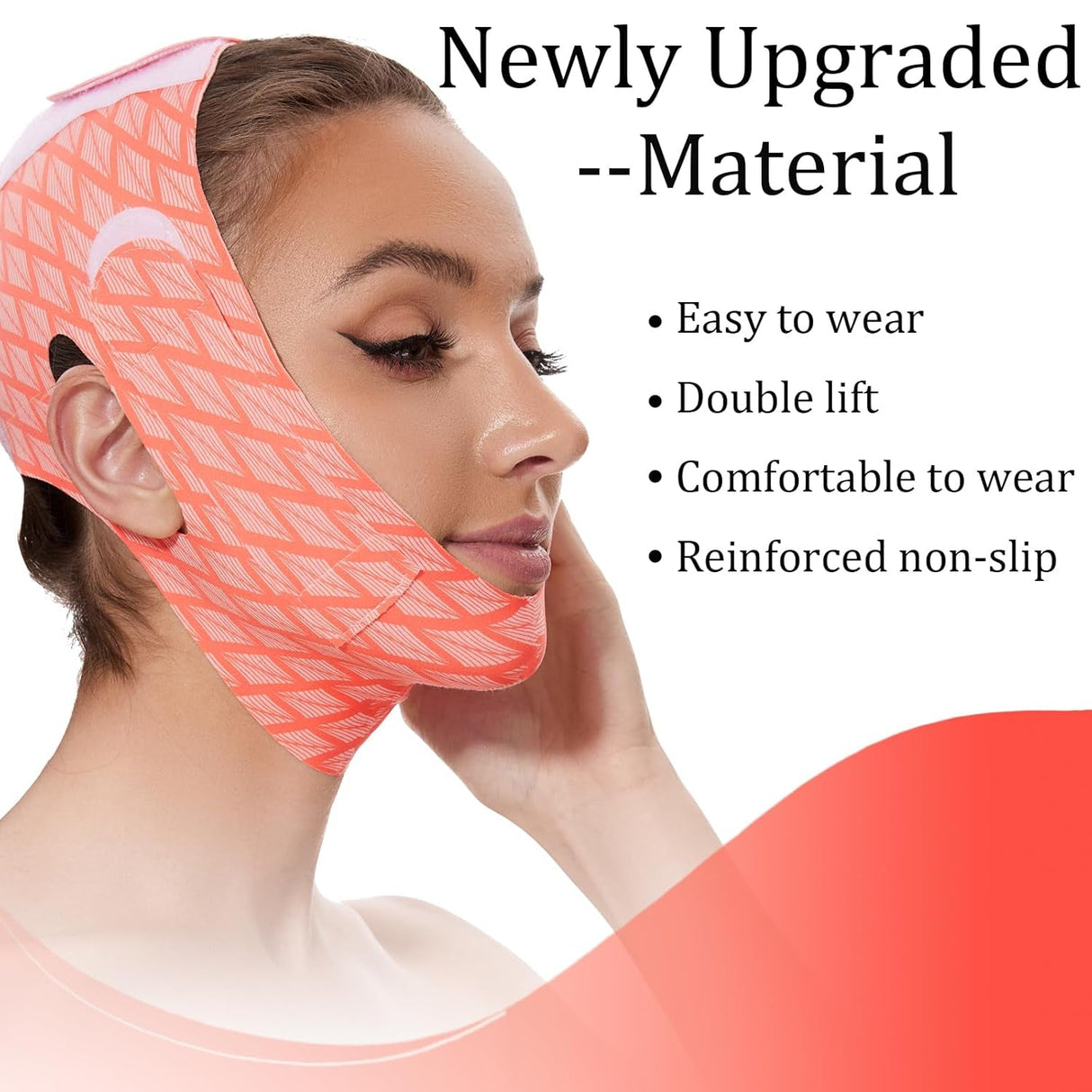 V Line Mask Double Chin Reducer Strap Eliminator Remover Prevent Sagging Shaped Face Belt Slimming for Sleeping Women Jaw Exerciser