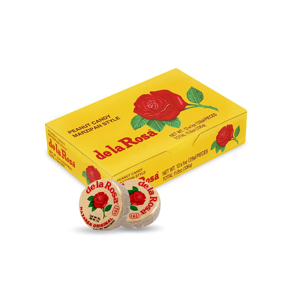 De La Rosa Mazapan, Mexican Original Peanut Candy, Regular and Covered in Chocolate (Regular, Pack of 12)