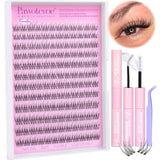 Pawotence Lash Clusters Wispy Cluster Eyelash Extensions 144Pcs Individual Lashes 10-18Mm Lash Extension DIY False Eyelashes Soft Comfortable Eyelash Clusters with Thin Band