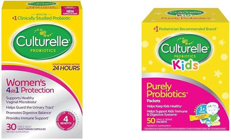 Culturelle Women’S 4-In-1 Daily Probiotic Supplements for Women - Supports Vaginal Health, Digestive Health, Immune Health, Occasional Diarrhea and Gas - Non-Gmo - 30 Count - Supply Center USA