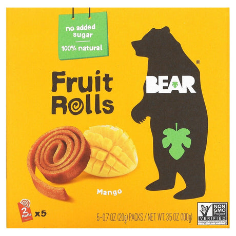 Bear, Fruit Rolls, Mango, 5 Packs, 0.7 oz (20 g) Each - Supply Center USA