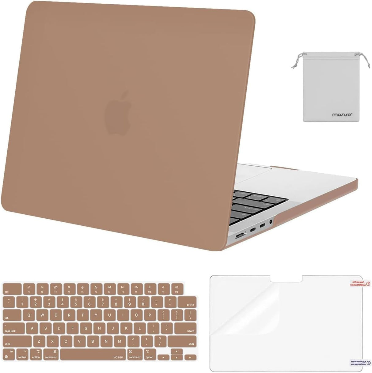 MOSISO Compatible with Macbook Pro 14 Inch Case 2024 2023 2022 2021 M4 M3 M2 M1 Pro Max A3112 A3185 A3401 A2918 A2992 A2779 A2442, Plastic Hard Shell&Keyboard Cover&Screen Film&Pouch, Black