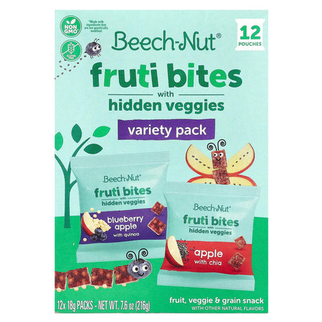 Beech-Nut, Fruti Bites with Hidden Veggies, Variety Pack, 12 Packs, 0.63 oz (18 g) Each - Supply Center USA