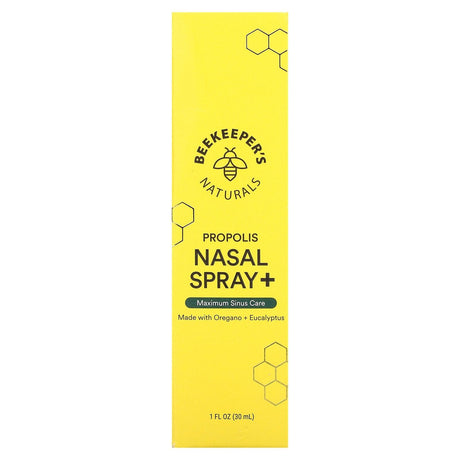 Beekeeper's Naturals, Propolis Nasal Spray +, Maximum Sinus Care, 1 fl oz (30 ml) - Supply Center USA