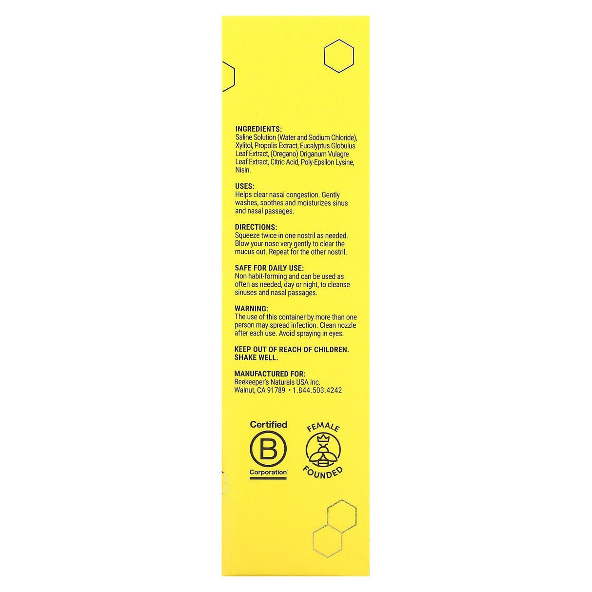 Beekeeper's Naturals, Propolis Nasal Spray +, Maximum Sinus Care, 1 fl oz (30 ml) - Supply Center USA