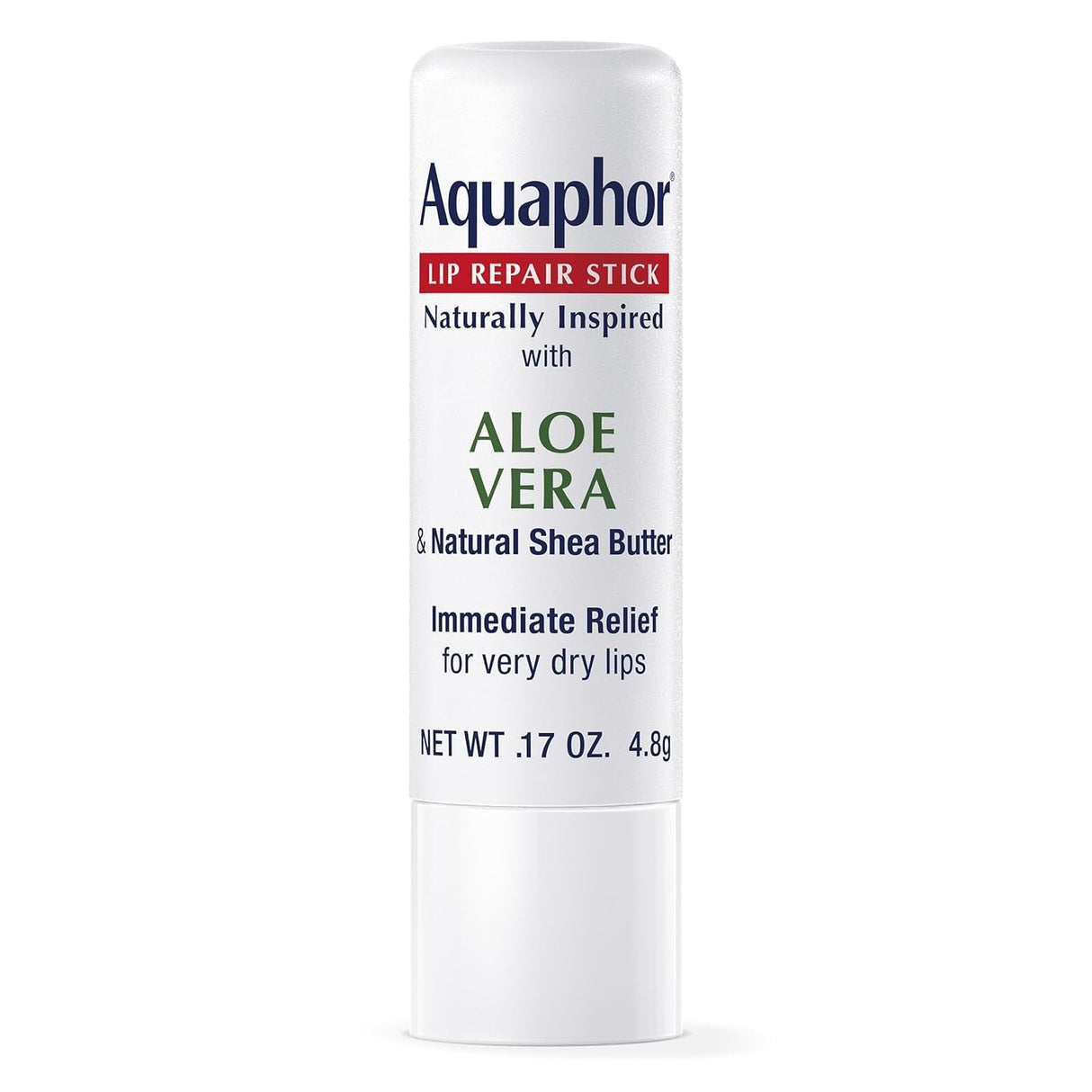 Aquaphor Naturally Inspired Lip Repair Stick with Coconut Oil and Natural Shea Butter, Hydrating Lip Balm Stick Immediately Relieves Dryness and Soothes Chapped Lips, 0.17 Oz Stick