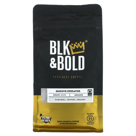 BLK & Bold, Specialty Coffee, Smoove Operator, Ground, Dark Roast, 12 oz (340 g) - Supply Center USA