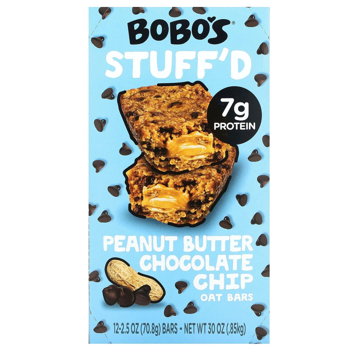 Bobo's Oat Bars, Stuff'd Oat Bars, Chocolate Almond Butter, 12 Bars, 2.5 oz (70.8 g) Each - Supply Center USA