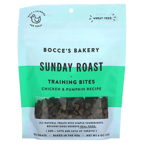 Bocce's Bakery, Sunday Roast, Training Bites, For Dogs, Chicken & Pumpkin Recipe, 6 oz (170 g) - Supply Center USA