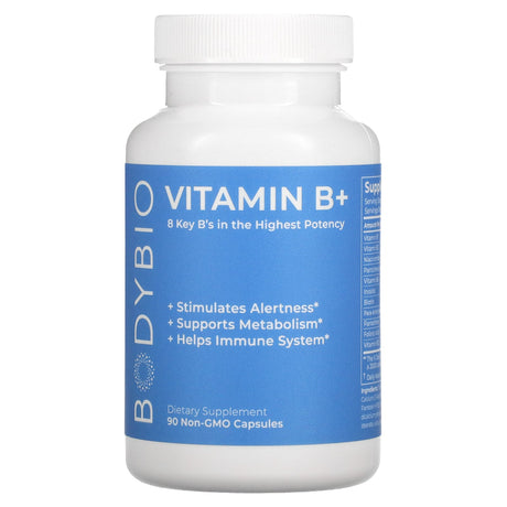 BodyBio, Vitamin B+, 90 Non-GMO Capsules - Supply Center USA