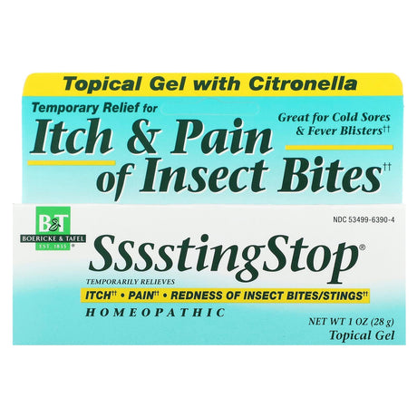 Boericke & Tafel, SssstingStop Topical Gel with Citronella, 1 oz (28 g) - Supply Center USA