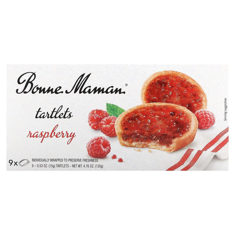 Bonne Maman, Tartlets, Raspberry, 9 Tartlets, 0.53 oz (15 g) Each - Supply Center USA