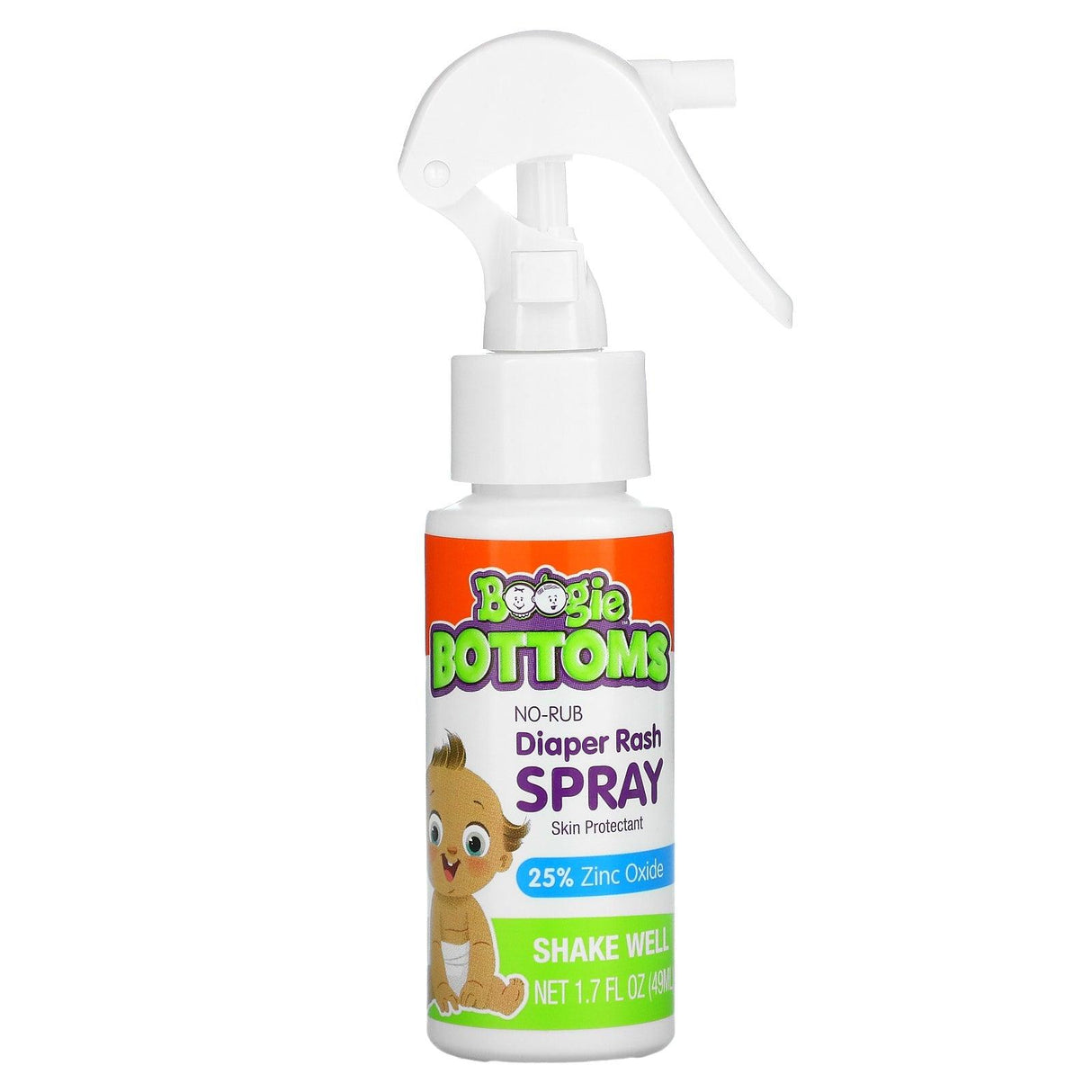 Boogie Wipes, No-Rub Diaper Rash Spray Fragrance-Free, 1.7 fl oz (49 ml) - Supply Center USA