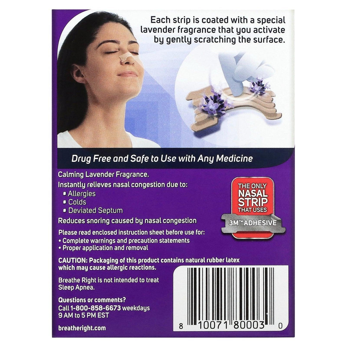 Breathe Right, Nasal Strips, Calming Lavender, 26 Scented Strips - Supply Center USA