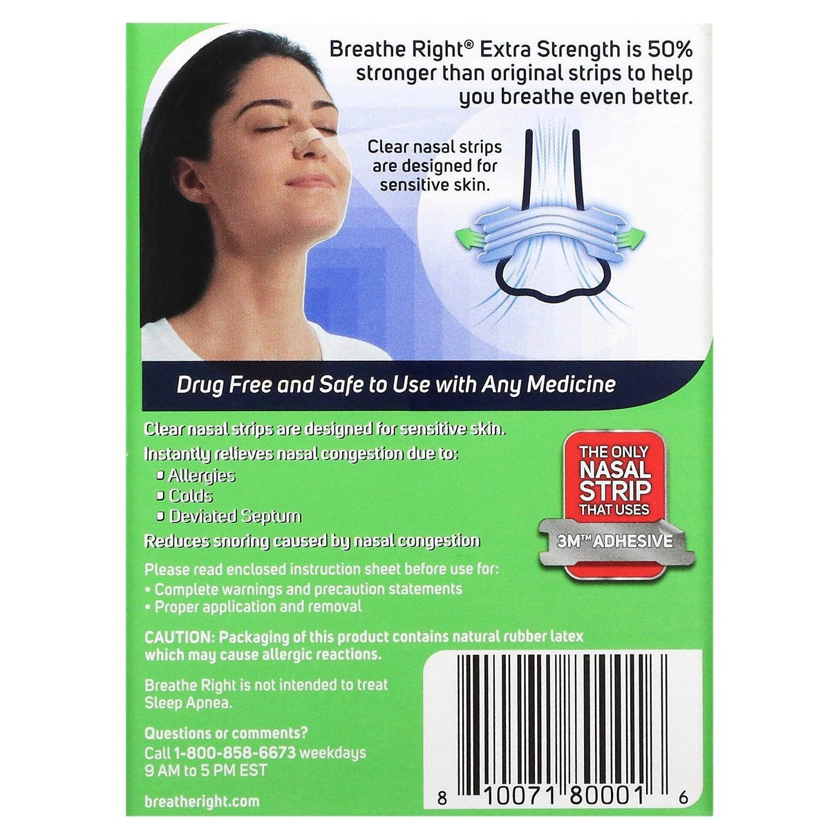 Breathe Right, Nasal Strips, Extra Strength, For Sensitive Skin, 26 Clear Strips - Supply Center USA