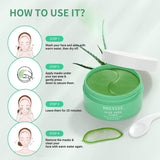 BREYLEE Aloe Vera Eye Mask– 60 Pcs - Puffy Eyes and Dark Circles Treatments – Look Younger and Reduce Wrinkles and Fine Lines Undereye, Improve and Firm Eye Skin - Pure Natural Material Extraction - Supply Center USA